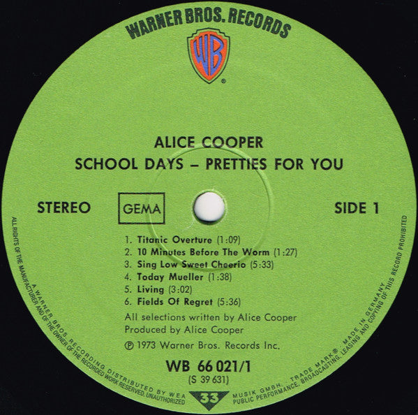 Alice Cooper : School Days - The Early Recordings (2xLP, Comp)