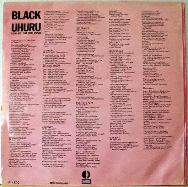 Black Uhuru : Red (LP, Album)