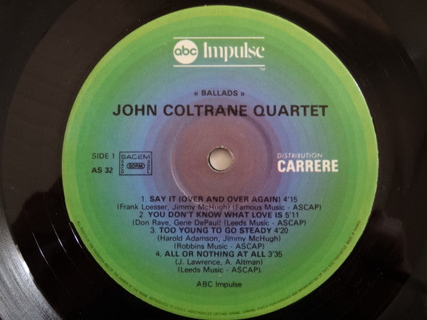 The John Coltrane Quartet : Ballads (LP, Album, RE, Gat)