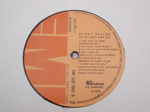 Bunny Sigler : Let Me Party With You (LP, Album)