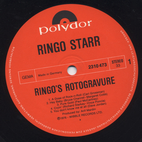 Ringo Starr : Ringo's Rotogravure (LP, Album, Gat)
