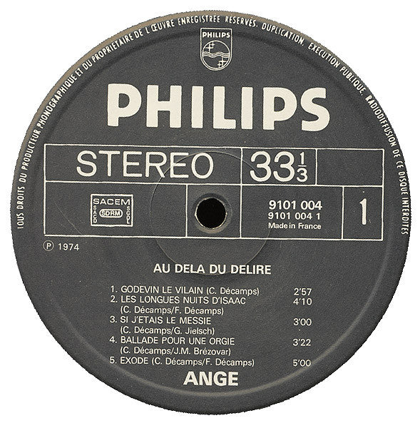 Ange (4) : Au-delà Du Délire (LP, Album)