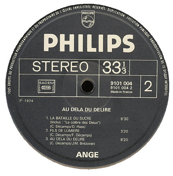 Ange (4) : Au-delà Du Délire (LP, Album)
