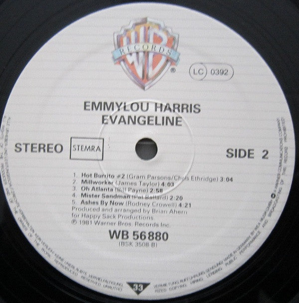 Emmylou Harris : Evangeline (LP, Album)
