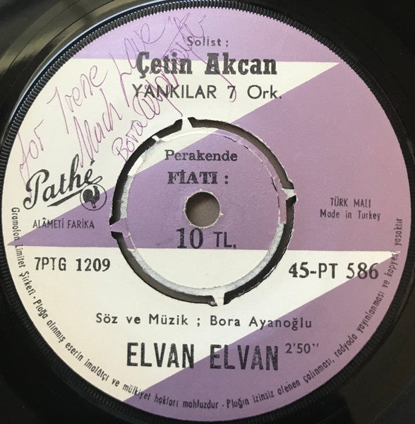Çetin Akcan, Yankılar 7 Orkestrası : Elvan Elvan / Agva Köprüsü (7")