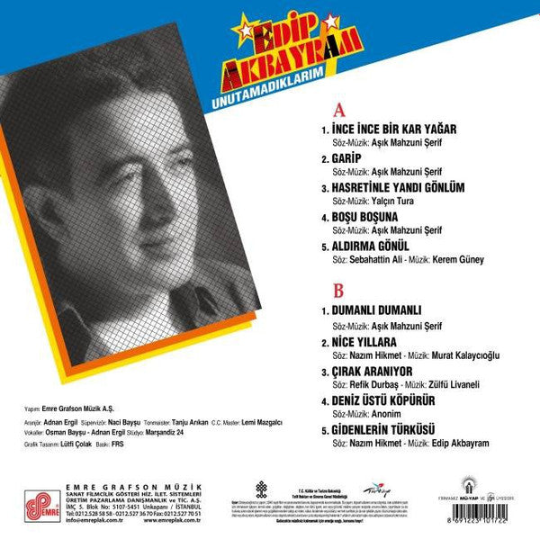 Edip Akbayram : Unutamadıklarım (LP, Album)