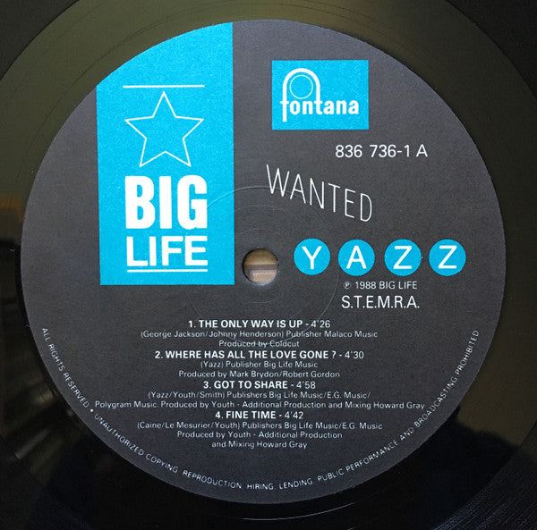 Yazz : Wanted (LP, Album)