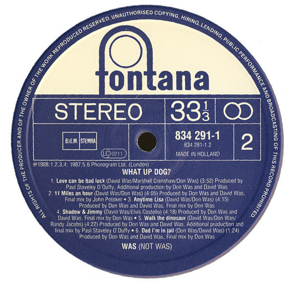 Was (Not Was) : What Up, Dog? (LP, Album)