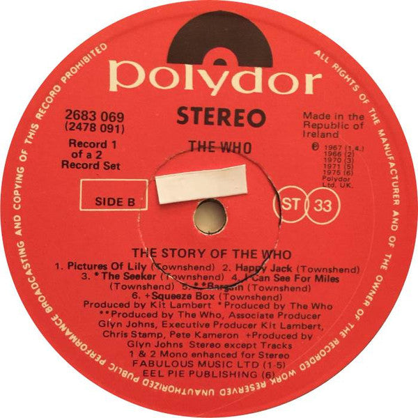 The Who : The Story Of The Who (2xLP, Comp)
