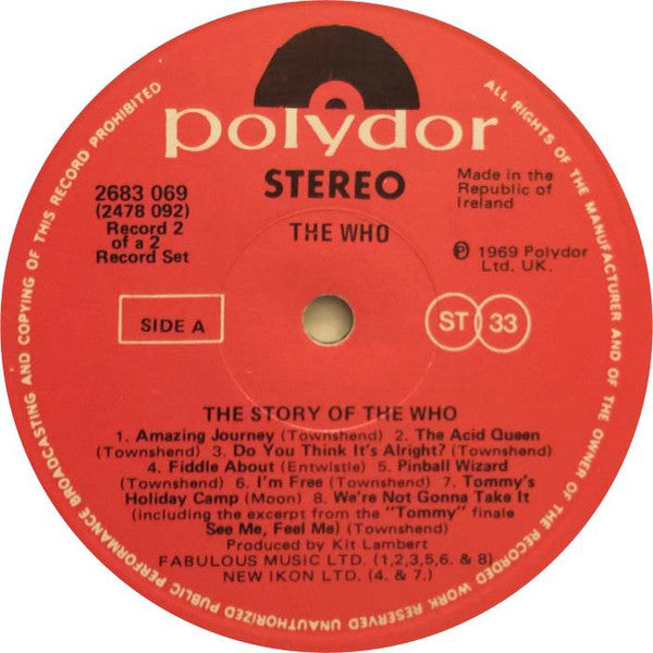 The Who : The Story Of The Who (2xLP, Comp)