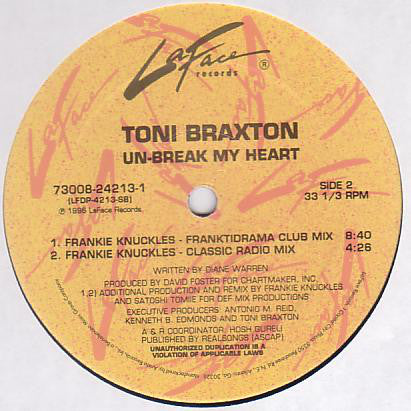 Toni Braxton : Un-Break My Heart (12")