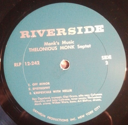Thelonious Monk Septet : Monk's Music (LP, Album, Mono, RE)