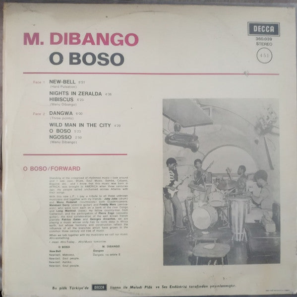 Manu Dibango : O Boso (LP, Album)