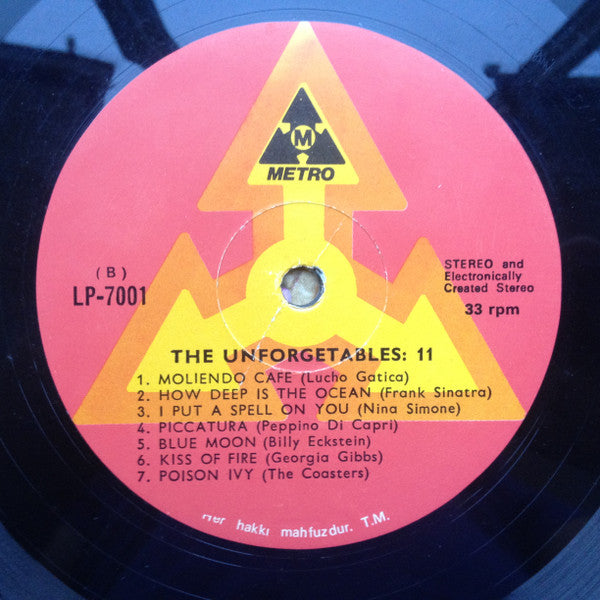 Various : The Unforgetables / Unutulmayanlar Dizisi: 11 (LP, Comp)