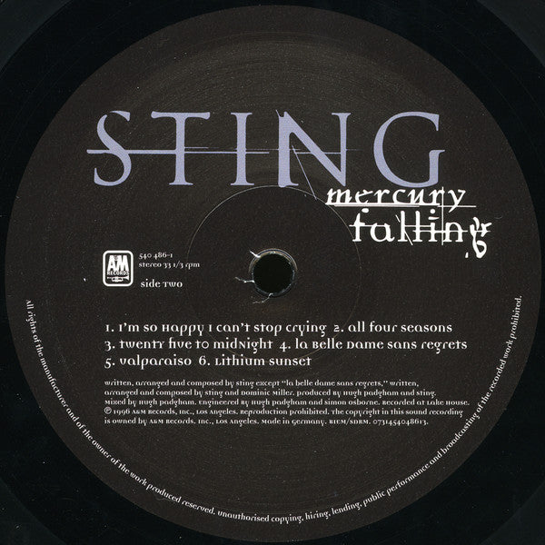 Sting : Mercury Falling (LP, Album, RE)