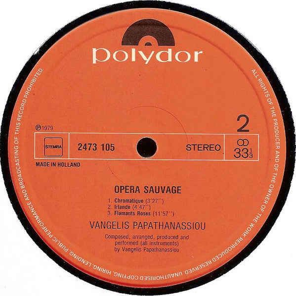 Evangelos Papathanassiou : Opera Sauvage (LP, Album, Gat)