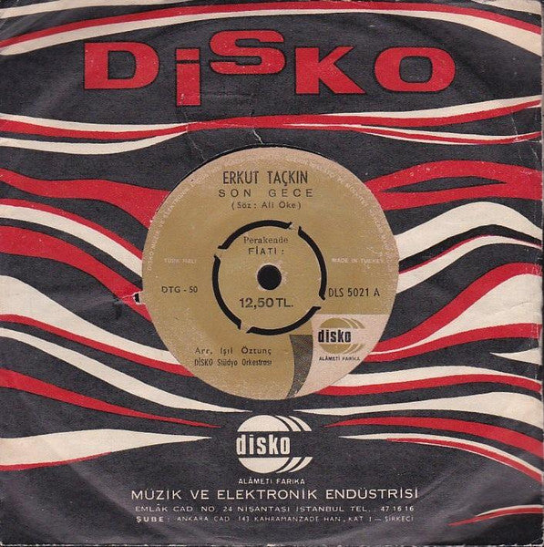 Erkut Taçkın : Son Gece / Komşu Kızı (7", Single)