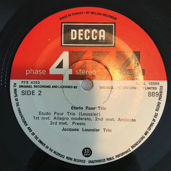 Jacques Loussier Trio : Plays Bach Brandenburg Concerto No.2 - Etude Pour Trio (LP, Album)