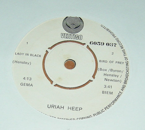 Uriah Heep : Lady In Black / Bird Of Prey (7", Single)
