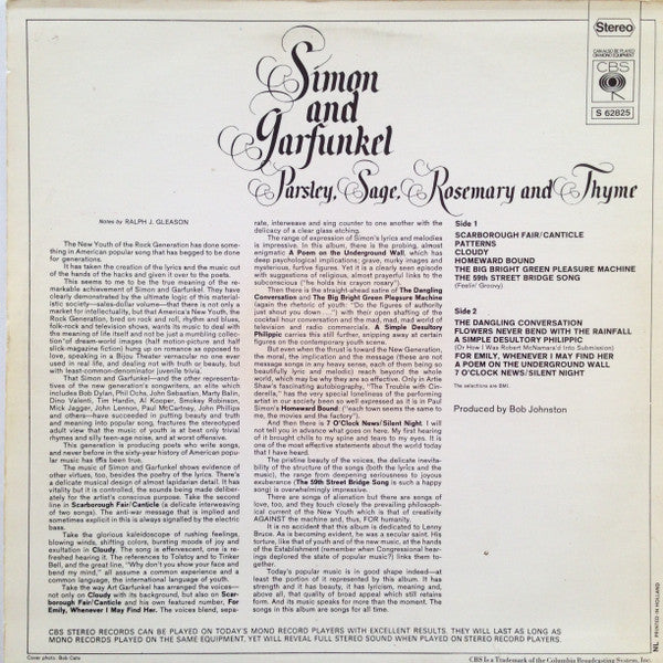 Simon & Garfunkel : Parsley, Sage, Rosemary And Thyme (LP, Album, RE)