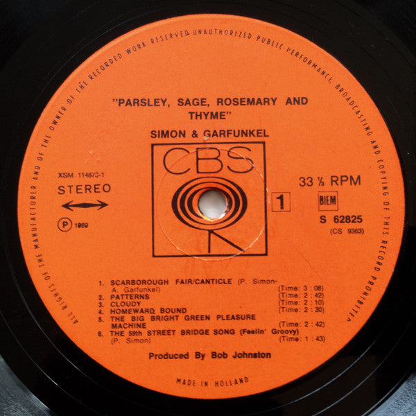 Simon & Garfunkel : Parsley, Sage, Rosemary And Thyme (LP, Album, RE)