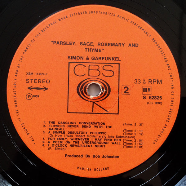 Simon & Garfunkel : Parsley, Sage, Rosemary And Thyme (LP, Album, RE)