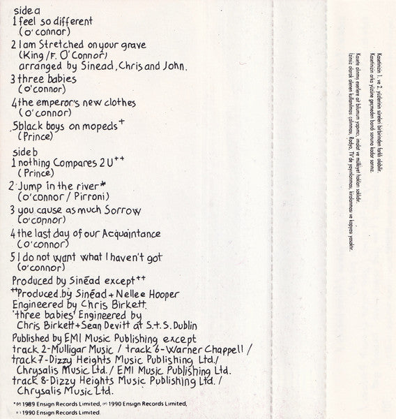 Sinéad O'Connor : I Do Not Want What I Haven't Got (Cass, Album)