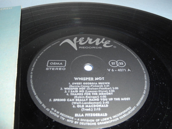 Ella Fitzgerald With Marty Paich And His Orchestra* : Whisper Not (LP)