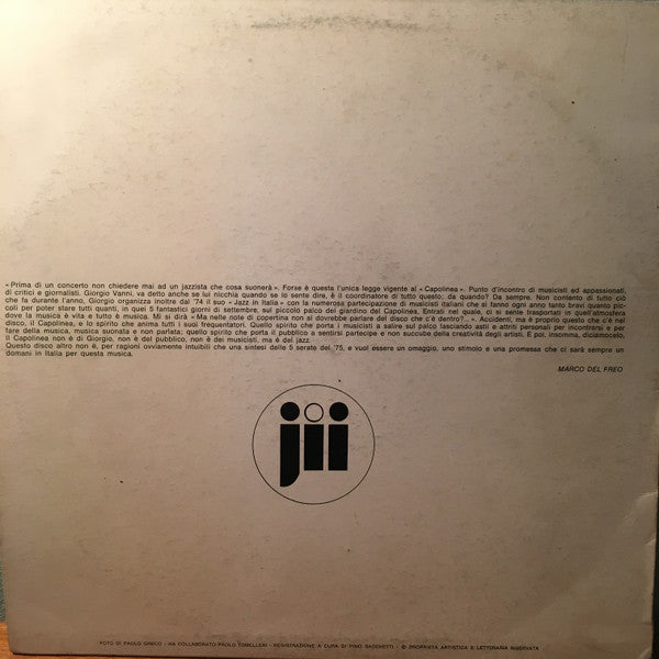 Various : Momenti Di Jazz Al Capolinea (LP, Album)
