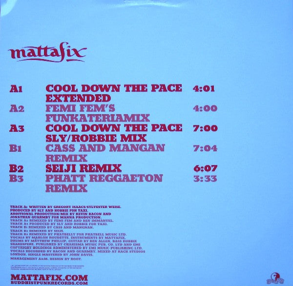 Mattafix : Cool Down The Pace (12")