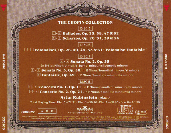 Arthur Rubinstein : The Chopin Collection (11xCD, Comp, Mono, RE, RM + Box, 3 F)