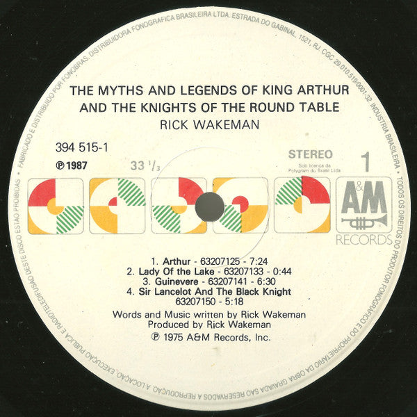 Rick Wakeman : The Myths And Legends Of King Arthur And The Knights Of The Round Table (LP, Album, RE)