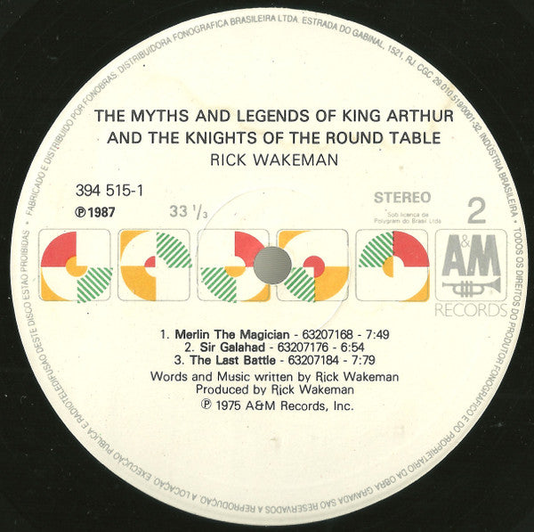 Rick Wakeman : The Myths And Legends Of King Arthur And The Knights Of The Round Table (LP, Album, RE)