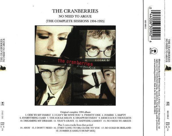 The Cranberries : No Need To Argue (The Complete Sessions 1994-1995) (CD, Album, RE)