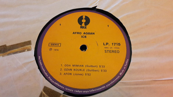 Ice (3) : Afro Agban (The Afro-Instrumental LP) (LP, Album)
