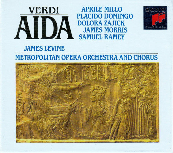 Giuseppe Verdi - Aprile Millo, Placido Domingo, Dolora Zajick, James Morris (5), Samuel Ramey, The Metropolitan Opera House Orchestra And Metropolitan Opera Chorus, James Levine (2) : Aida (3xCD, Album + Box)