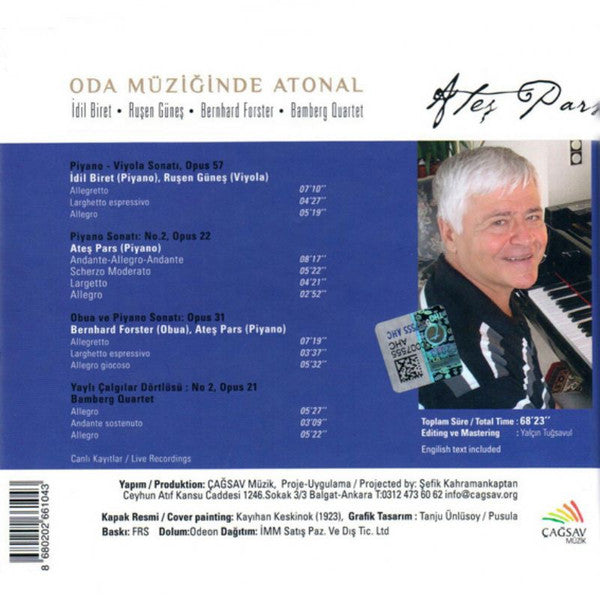 Ateş Pars : Oda Müziğinde Atonal (Atonal In Chamber Music) (CD, Album)