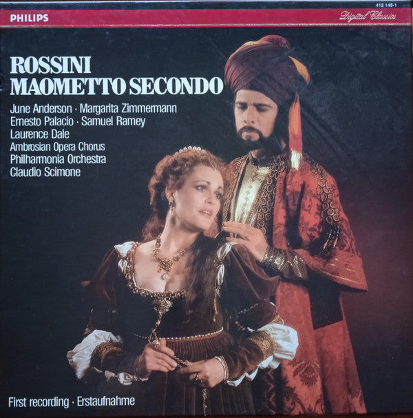Gioacchino Rossini - June Anderson, Margarita Zimmermann, Ernesto Palacio, Samuel Ramey, Laurence Dale, Philharmonia Orchestra, Claudio Scimone : Maometto Secondo (3xLP, Album + Box)